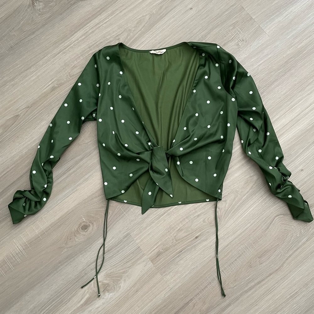 For Love & Lemons Polka Dot Tie Top
